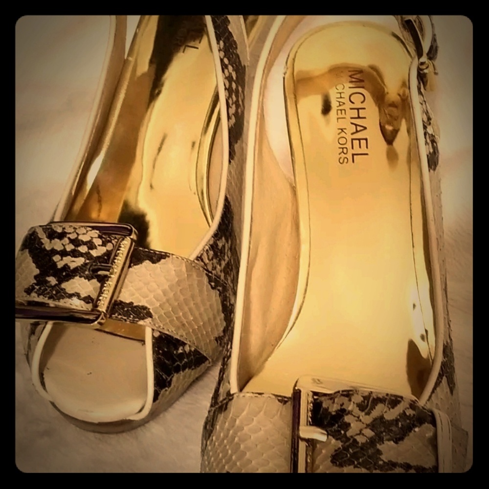 Michael Kors Niki Genuine Snakeskin Platforms
